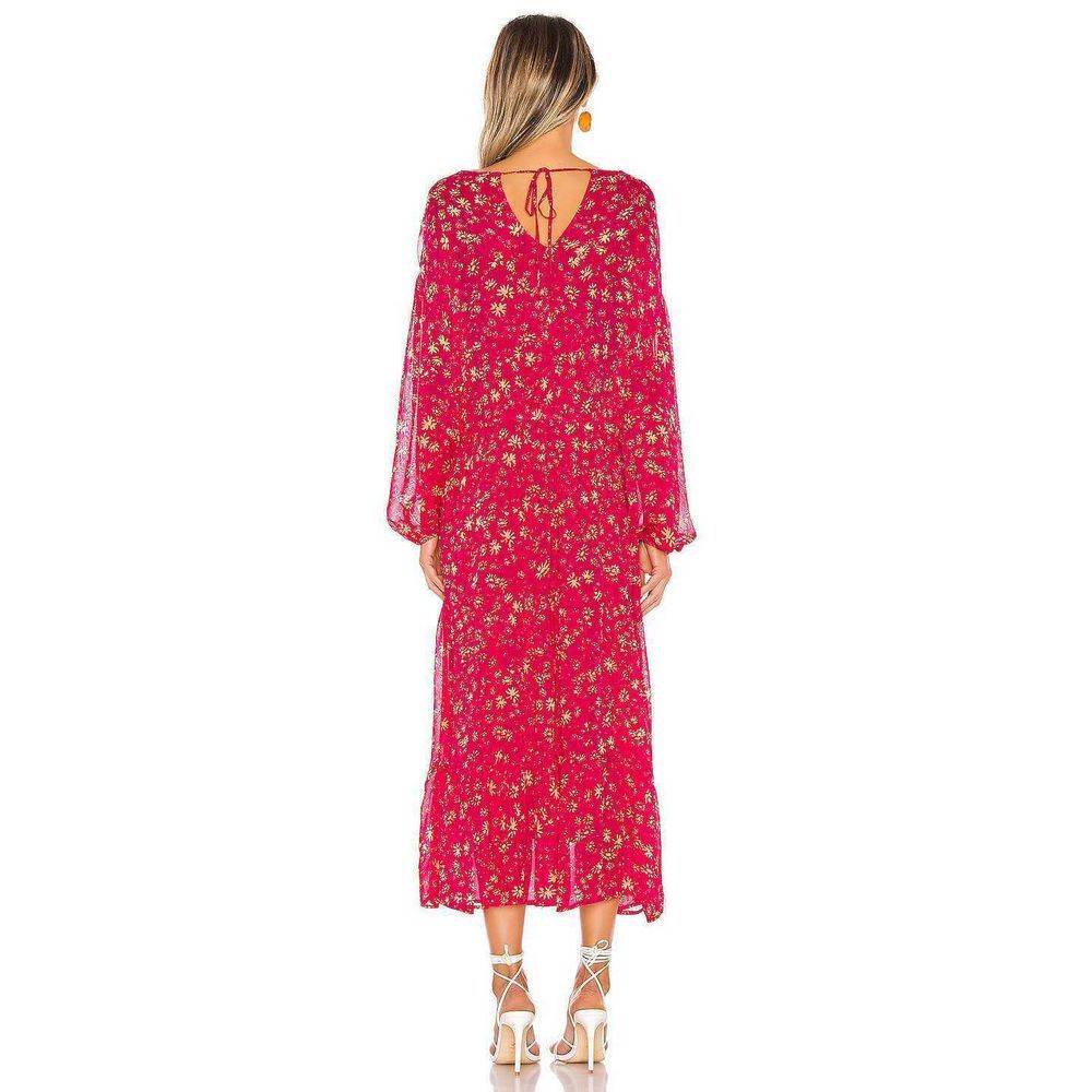Free People Wall Flower Sheer Back Tie Midi Dress - Picture 3 of 7
